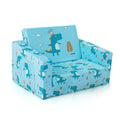 Toddler 2-in-1 Fold-Out Sofa Couch with Convertible Feature and Side Pockets