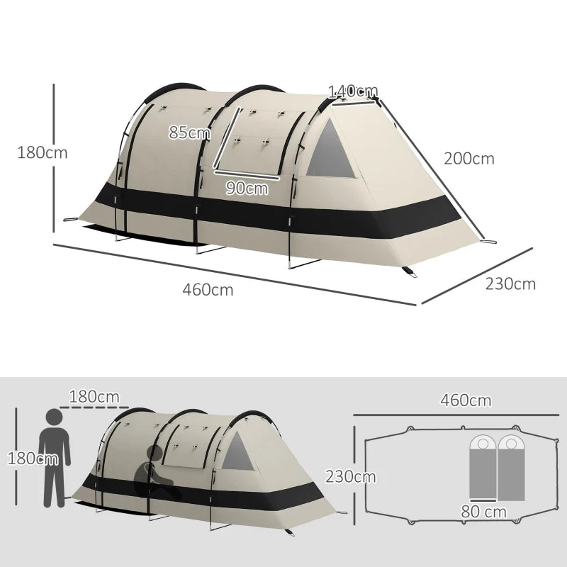 4-Person Tent – Blackout Two-Room Design with Accessories