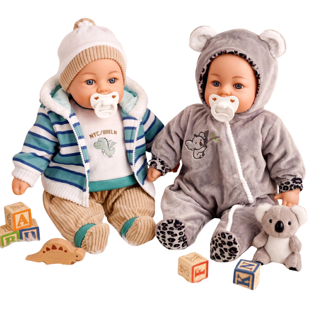 BiBi Doll 18" Soft Body Interactive Baby Doll or 2-Pack Doll Clothes Set Choose