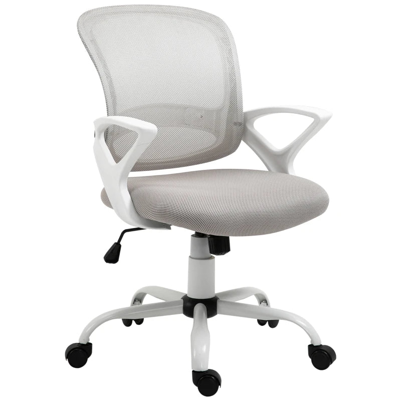 Mesh Office Chair – Lumbar Support, Adjustable Height & Armrests, Grey