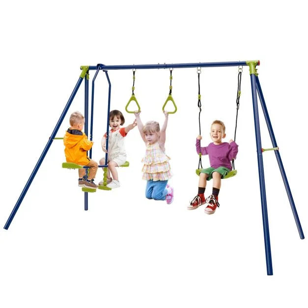 Kids’ 3-in-1 A-Frame Swing Set with Multiple Play Options