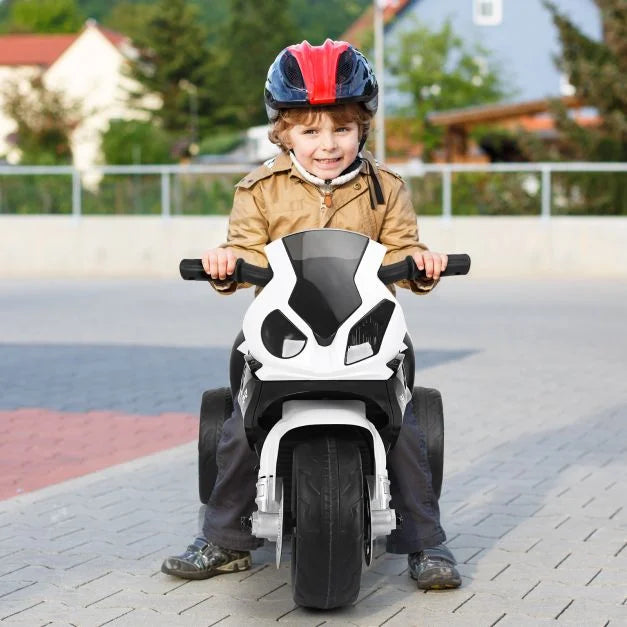 Kids 6V Ride-On Motorcycle with Headlight & Training Wheels
