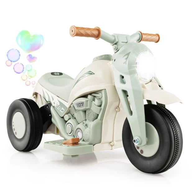 Kids Electric 6V Ride-On Bike with Bubble Maker