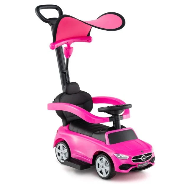 Kids 3-in-1 Push Ride-On Car | Adjustable Canopy & Steering
