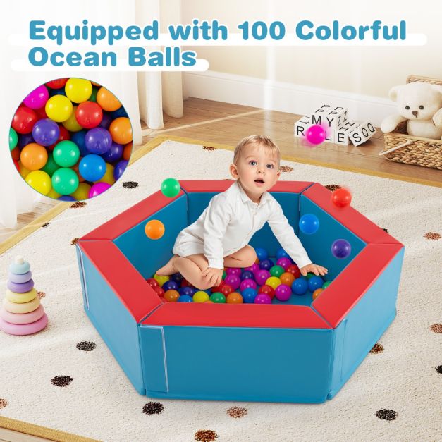 3-Piece Baby Foam Climbing Blocks Set with Ball Pit & Balls