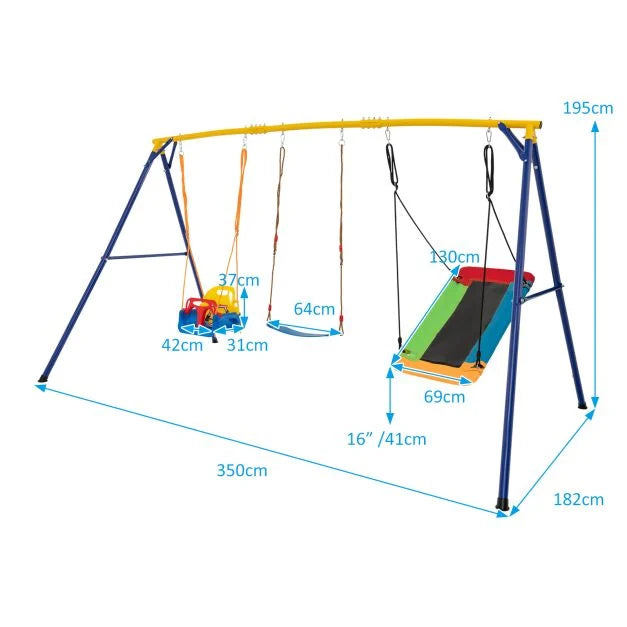 Heavy-Duty Carbon Steel Swing Frame for Indoor & Outdoor Use, 300 kg