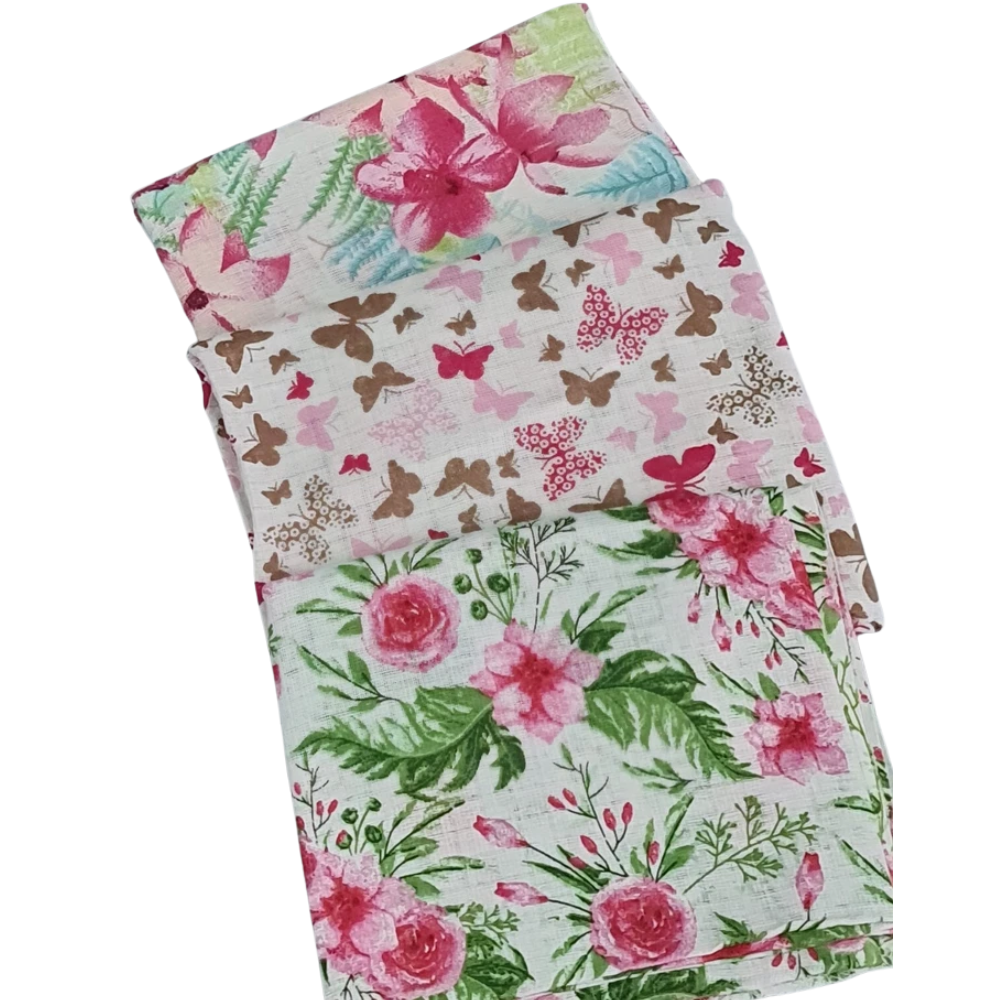 3 Pack Xl Large Printed Muslin Squares for Babies, Reusable 100% Cotton Nappy Cloths