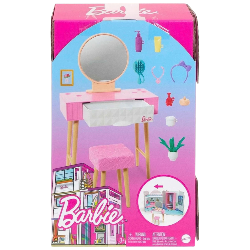 Barbie Furniture Playset Accessories Garden Set & Make-Up Table / Vanity Mattel