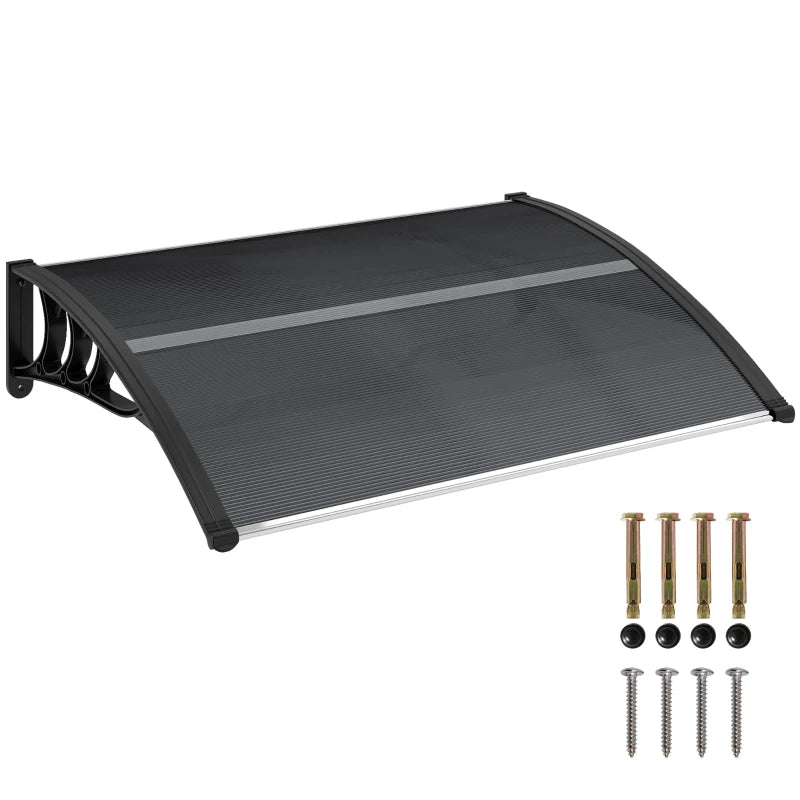 Sturdy Outdoor Door Canopy with Aluminum Frame and Water-Resistant Polycarbonate Roof