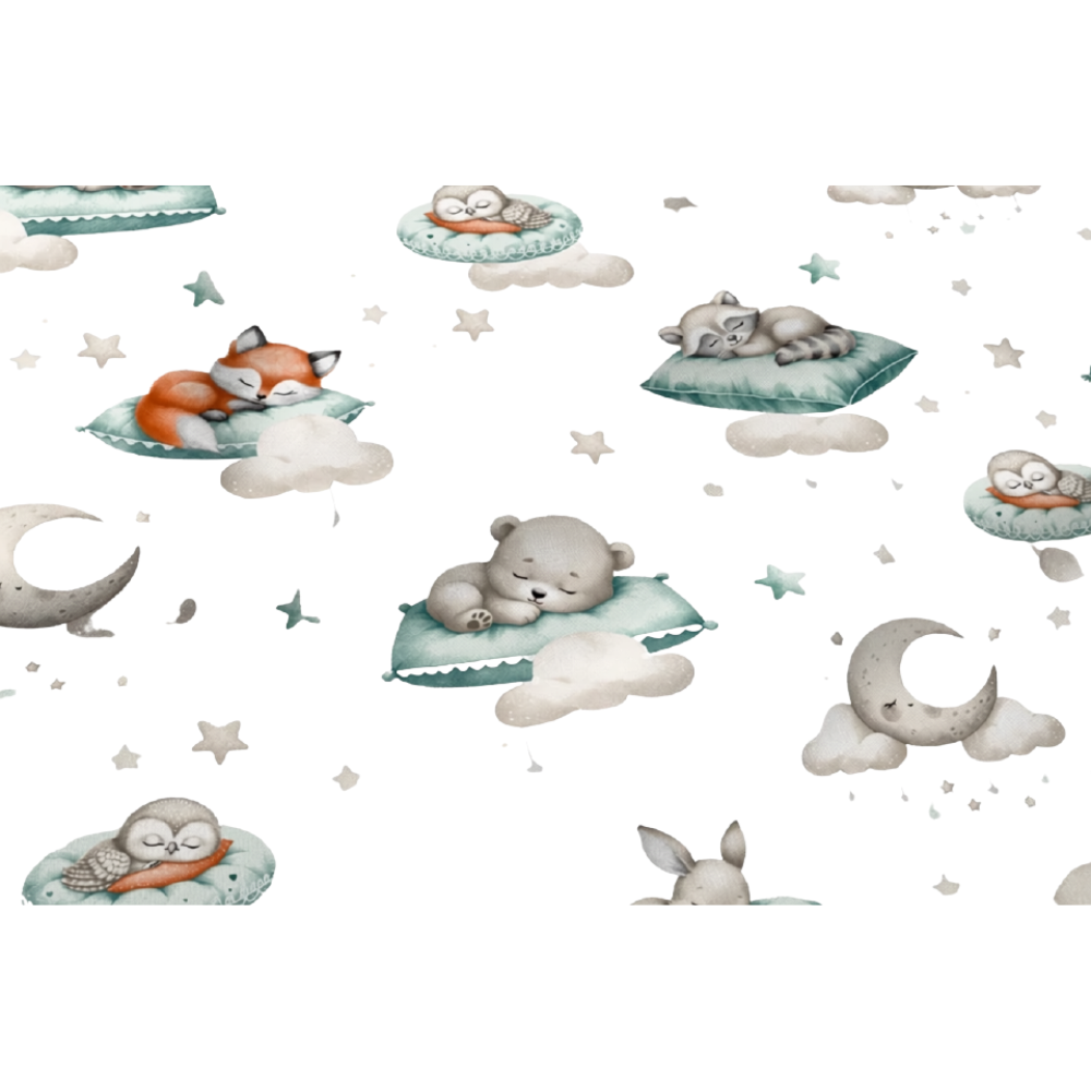 2x Fitted Sheets Compatible with Babylo You & Me Bedside Crib Stars Animals