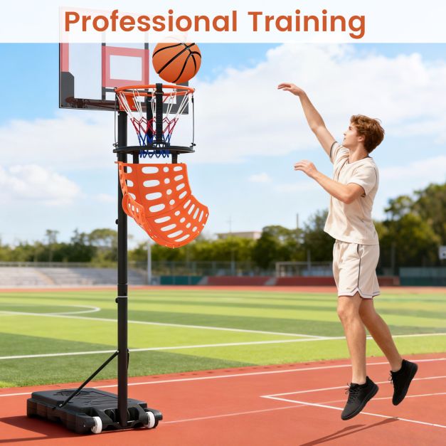 Basketball Rebounder 360° Rotation with 4 Easy-Install Hooks