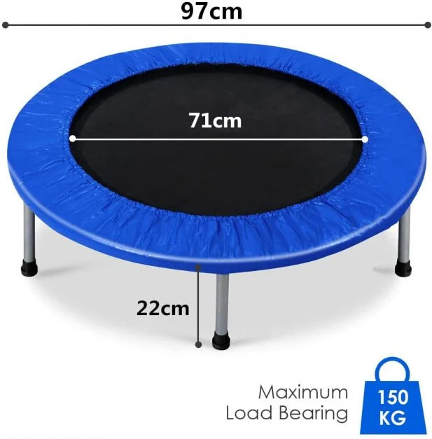 Mini Foldable Trampoline with Durable Springs and Padded Protective Cover