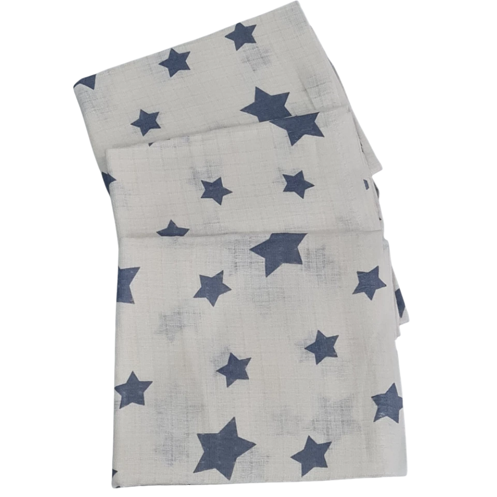 3 Pack Xl Large Printed Muslin Squares for Babies, Reusable 100% Cotton Nappy Cloths