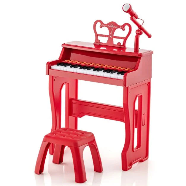 37-Key Musical Keyboard with Adjustable Microphone for Kids