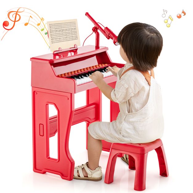 37-Key Musical Keyboard with Adjustable Microphone for Kids