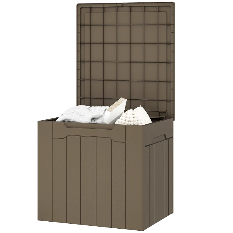 Dark Brown Storage Container – 107L Plastic Chest with Lid Included