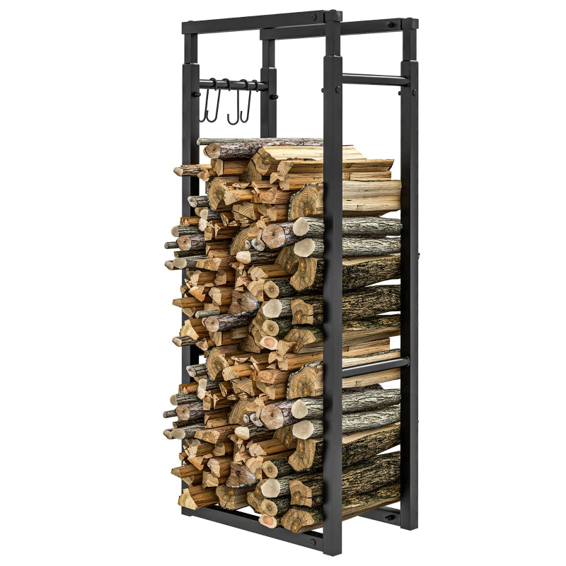 Durable Adjustable Metal Firewood Rack for Logs Measuring 40-65cm and 100-150cm
