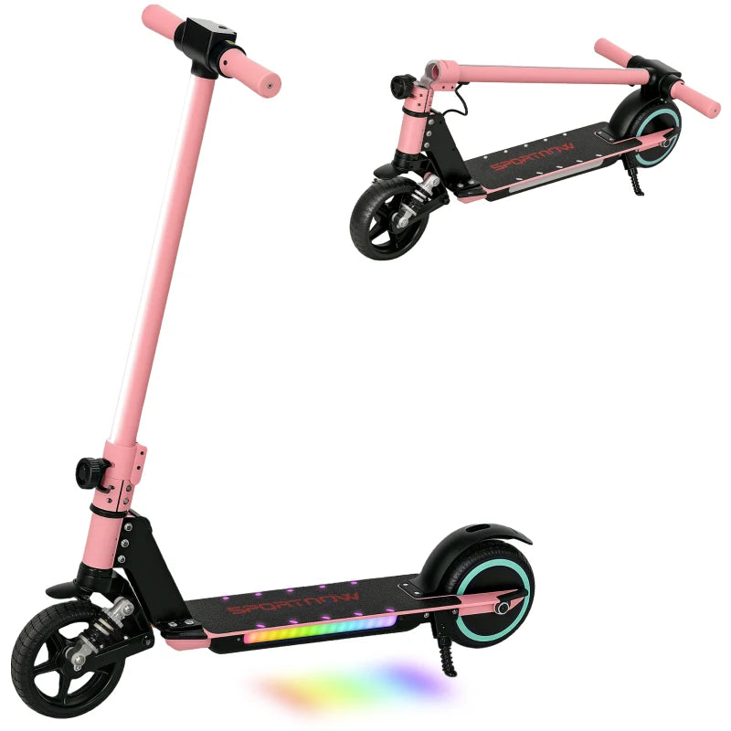 Portable Folding Electric Scooter for Kids – Dual Brakes, Suspension, Bright LED Lights