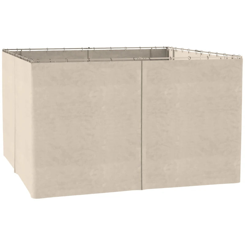 Beige Replacement Gazebo Curtains 4 Pack for Outdoor Shelter Canopy Pavilion, 3 x 4m