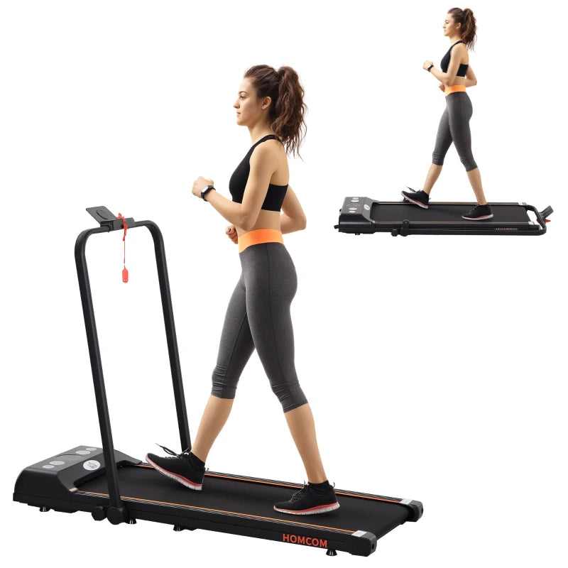 Foldable Treadmill for Home & Office – LED Display, Orange