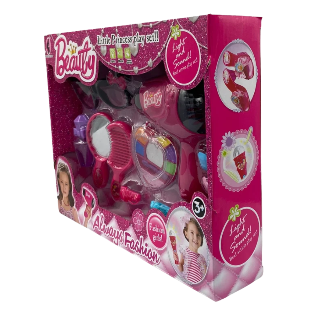 10pc Girls Doll Styling Accessories Set Comb Brush Hair Clips Makeup Pretend Play Gift
