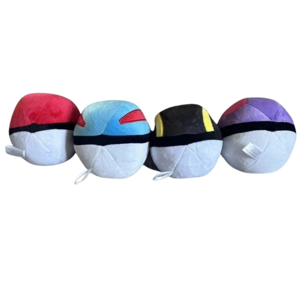 Pokémon Poké Ball Plush Soft Toy Teddy 4-Pack – Poké Ball Great Ball Ultra Ball Master Ball