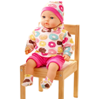 Bibi Doll Maeve 18 Inch Baby Doll Girl Soft Body Toy Sounds Dummy Extra Outfit Pink Toy 3+