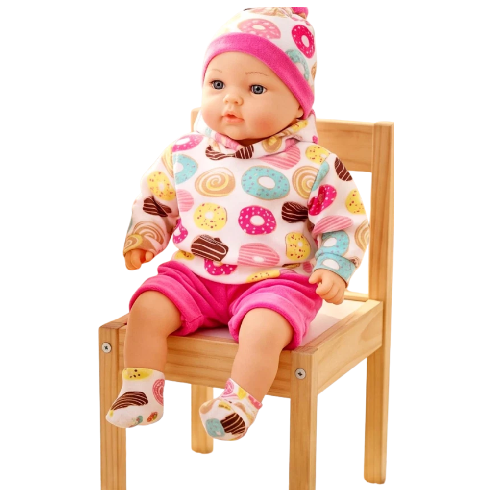 Bibi Doll Maeve 18 Inch Baby Doll Girl Soft Body Toy Sounds Dummy Extra Outfit Pink Toy 3+