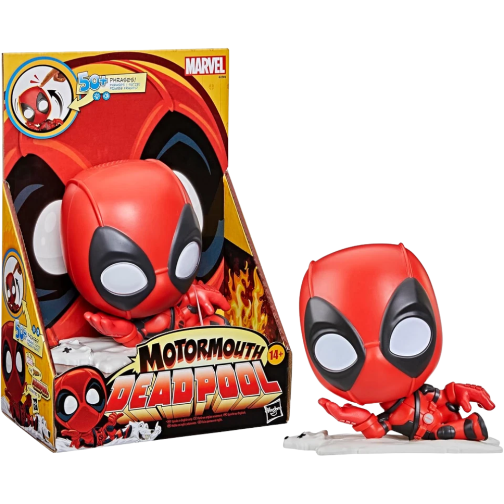 Marvel Motormouth Deadpool Electronic Talking Action Figure 50+ Phrases Light-Up Eyes 14+