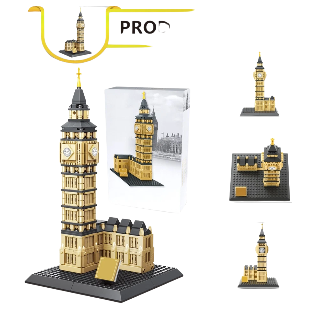 892 Pcs Building Blocks Toy Big Ben Architecture 3d Construction Kit Set for Kids Display