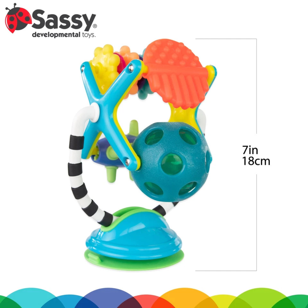 Sassy Teethe & Twirl Sensation Station Baby Toy with Suction Base Infant Toy 6m+ New
