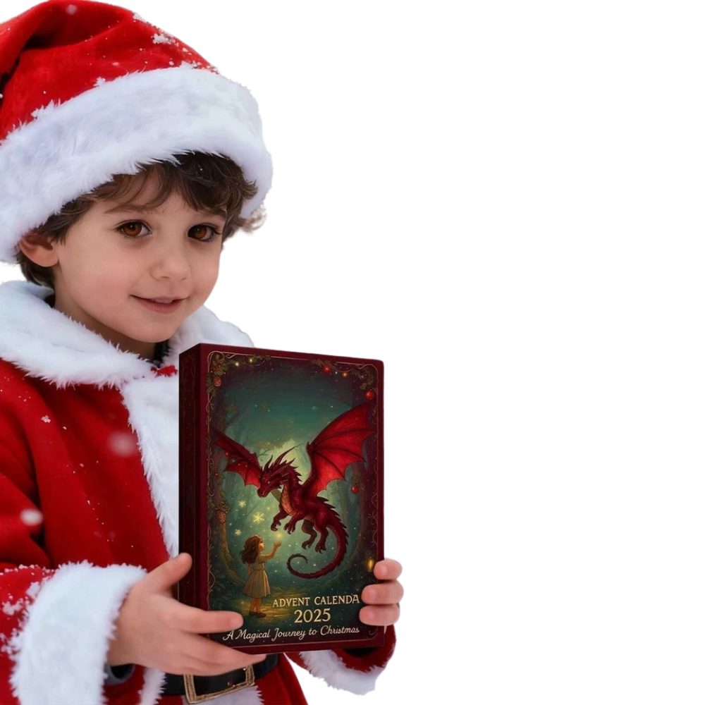 2026 Dragon Advent Calendar Box with 24 Acrylic Christmas Tree Ornaments for Xmas Holiday Decor