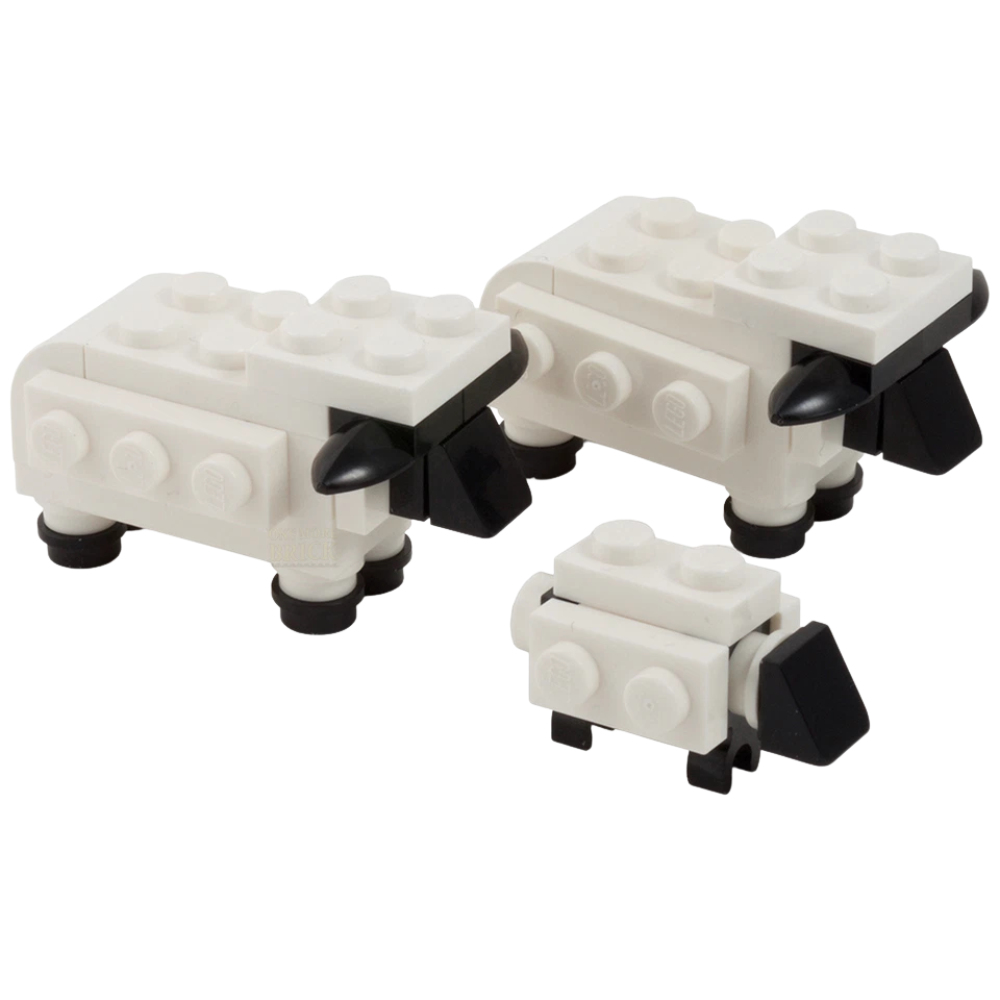 LEGO Sheep & Lamb with Grass Set of 3 Farm Field City Accessories