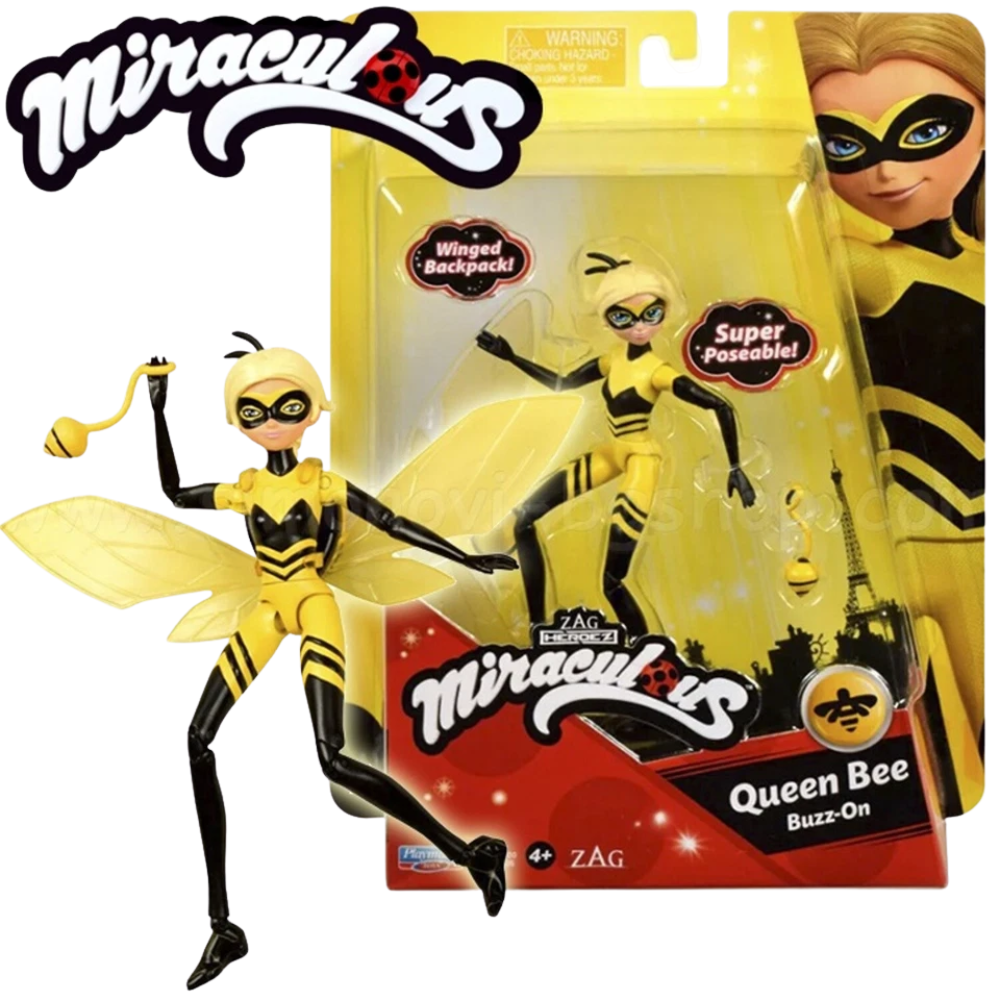 Miraculous Ladybug 5" Poseable Doll Ladybug Cat Noir & Queen Bee Character Toy Set
