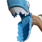 Banzai Shark Grabber Blue Bath Toy with Biting Action and 4 Floating Fish for Kids Aged 3+