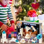 7 Pcs Space Exploration Set with 2 Astronauts Rocket & Space Shuttle Toy for Kids