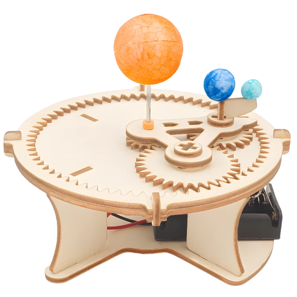 RLS 3D Wooden Solar System DIY Puzzle Model with Motorised Rotating Planets Science Kit