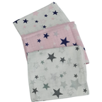 3 Pack Xl Large Printed Muslin Squares for Babies, Reusable 100% Cotton Nappy Cloths