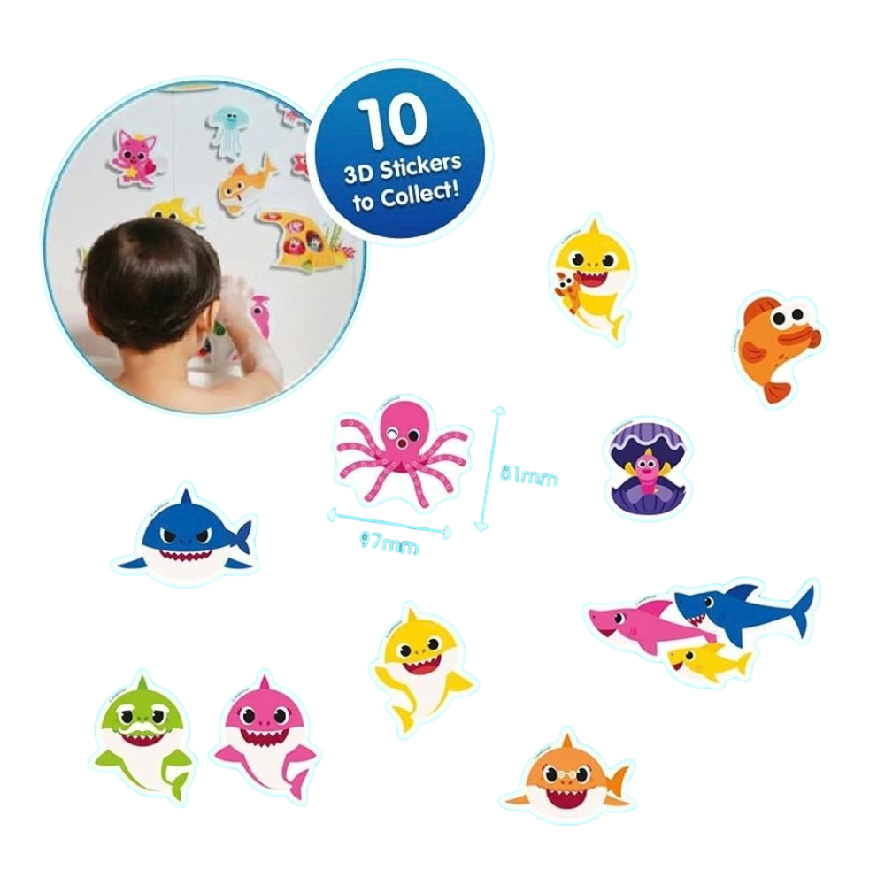 Zimpli Kids Baby Shark Gelli Baff Pink 300g Slime Bath Toy with 3D Sticker