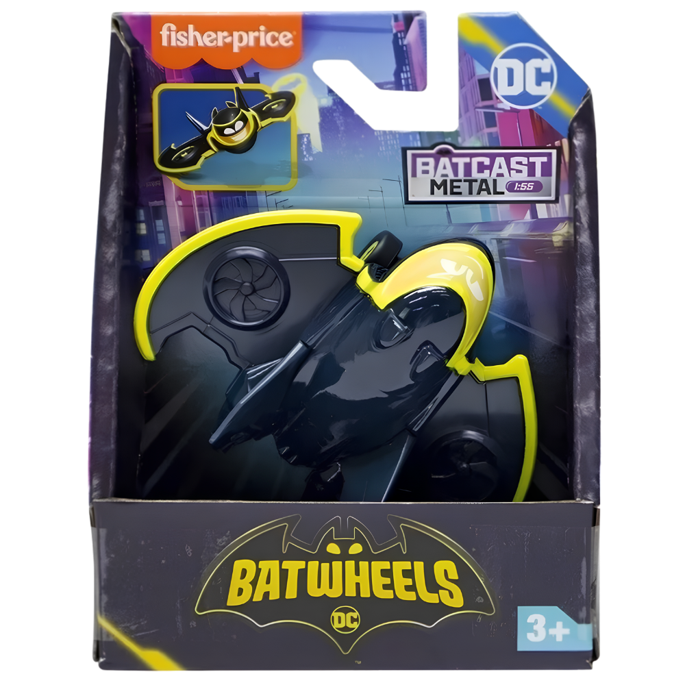 BATWHEELS Batcast Metal 1:55 Scale Die Cast Vehicle Official Fisher Price Batman Toy Car for Kids & Collectors