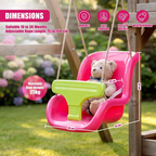 Pink Toddler Swing Seat with Safety Harness & Adjustable Ropes for Babies and Kids