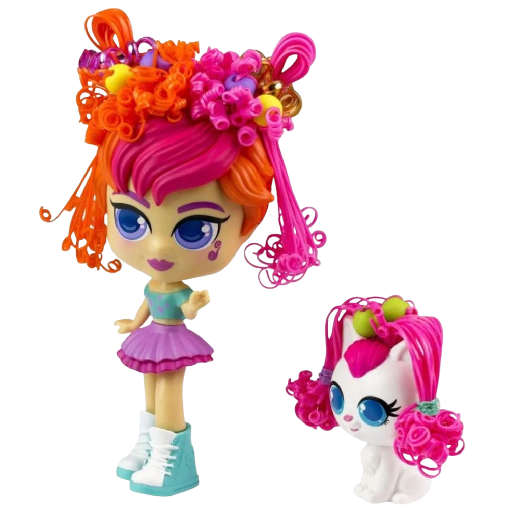 Curli Girls Express Your Curl Power Birthday Girl Doll with Puppy Silverlit Kids Toy Set