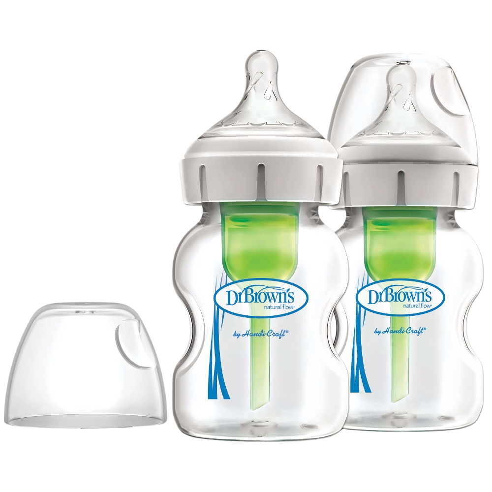 Dr. Brown’s Options+ Anti-Colic Glass Baby Bottles Twin Pack, 150ml or 270ml Newborn
