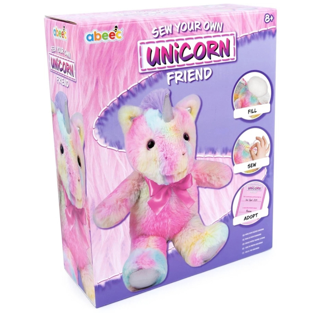 Sew Your Own Rainbow Unicorn Plush Sewing Kit with Birth Certificate Age 6+