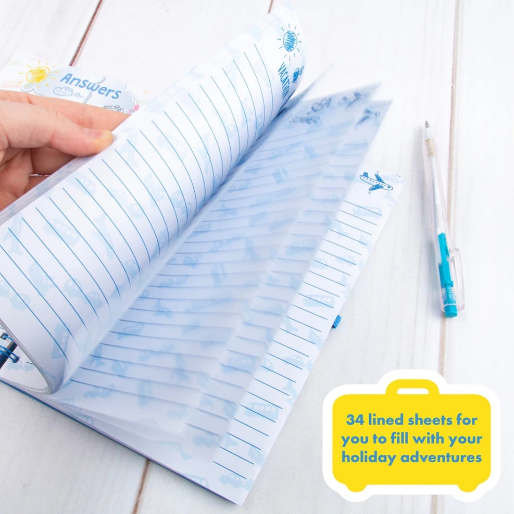 Kids Holiday Travel Journal Activity Book With Pen 50 Pages Spiral Bound Trip Planner Gift 5+