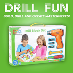 Toyvelt Creative 4-in-1 Drill Block Set 193pc STEM Building Toy Kids Ages 3+