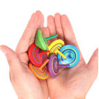 12x Mini Retro Wooden Spinning Tops Kids Party Bag Toys