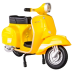 MSZ 1976 Vespa 200 Rally Italian Yellow Scooter Diecast Motorcycle Model 1:18 Scale Toy