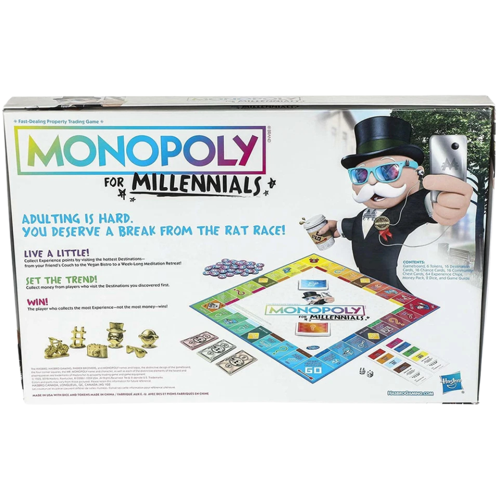 Hasbro Gaming Monopoly for Millennials Board Game E4989 Family Party Game Ages 8+ Fun