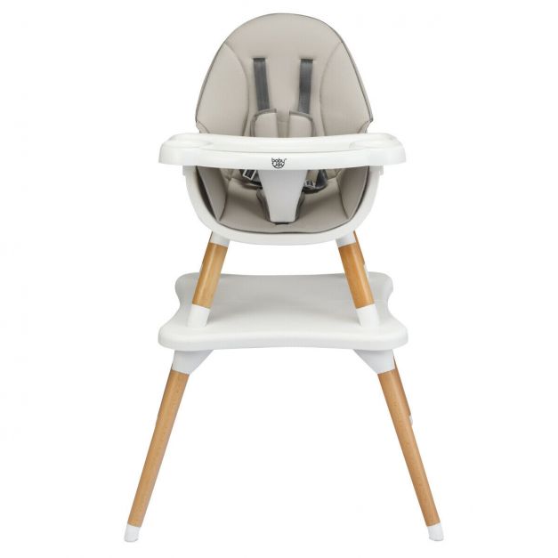 Modern 4-in-1 Baby High Chair with Safety Harness and Multi-Stage Seating